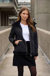 M&Co Black Faux Suede Aviator Jacket  3