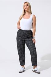 LIMITED COLLECTION Plus Size Black Polka Dot Barrel Trousers | Yours Clothing 2