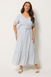 YOURS Plus Size Blue Stripe Maxi Dress | Yours Clothing 3