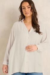 EVANS Plus Size Natural Brown Sheer Long Sleeve Shirt | Evans 3