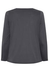 YOURS Plus Size Grey Long Sleeve Core T-Shirt | Yours Clothing 6