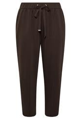 EVANS Plus Size Chocolate Brown Luxe Wide Leg Joggers | Evans 1