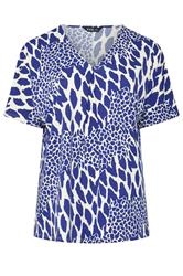 YOURS Plus Size Blue Abstract Pleat Front Top | Yours Clothing 1