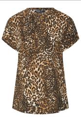 YOURS Plus Size Natural Brown Textured Leopard Print Eyelet Top | Yours Clothing 5