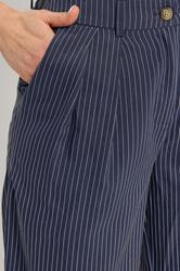 LTS Tall Women's Set Navy Blue Pinstripe Waistcoat & Wide Leg Trousers | Long Tall Sally 7