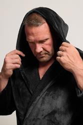BadRhino Big & Tall Black Soft Fleece Dressing Gown | BadRhino 2