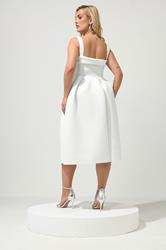YOURS LONDON Plus Size White Skater Midi Dress | Yours Clothing 2