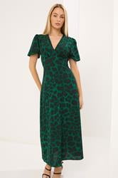 STAR Green Animal Print Satin Dress | StarByJM 1