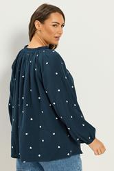 YOURS Plus Size Navy Blue Blouse | Yours Clothing 2