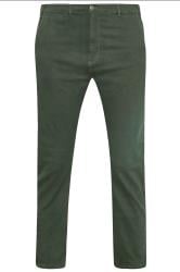 KAM Big & Tall Dark Khaki Green Chino Trousers