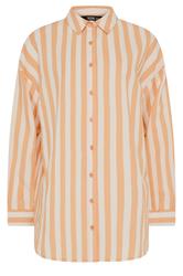 YOURS Curve Orange Stripe Linen Long Sleeve Shirt