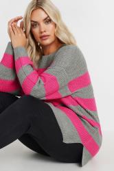 YOURS Plus Size 2 PACK Black & Grey Drop Shoulder Knitted Jumpers | Yours Clothing 6