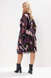 YOURS Plus Size Black Paisley Print Midi Dress | Yours Clothing 4