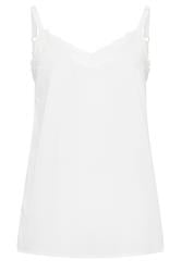 YOURS Curve White Lace Insert Cami Vest Top
