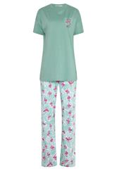 LTS Tall Women's Green Flamingo Print Cotton Wide Leg Pyjama Set | Long Tall Sally 5