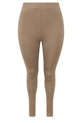 YOURS Plus Size Natural Brown Leggings | Yours Clothing 5