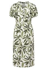 EVANS Plus Size Green Leaf Placket Midi Dress | Evans 6