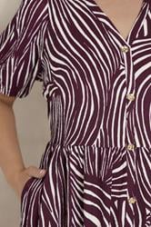 EVANS Plus Size Berry Red Button Through Dress | Evans 4