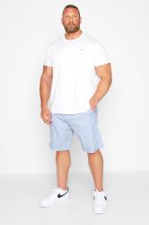 KAM Big & Tall Blue Belted Oxford Shorts | BadRhino 2