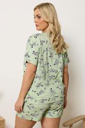 YOURS Plus Size Green Dalmatians Short Sleeve Pyjama Set | Yours Clothing 2