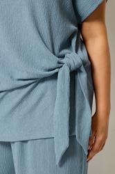 YOURS Plus Size Blue Side Knot T-Shirt 4