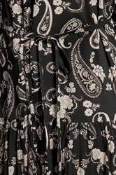 LTS Tall Black Paisley Tie Waist Maxi Dress | Long Tall Sally 5