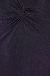 YOURS LONDON Plus Size Purple Metallic Knot Front Dress | Yours Clothing 4