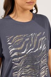 YOURS Plus Size Grey Zebra Foil T-Shirt | Yours Clothing 4