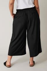 Evans Black Tie Front Wide Leg Trousers 3