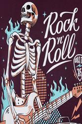 KAM Big & Tall Purple Rock N Roll Skeleton Print T-Shirt | BadRhino 3