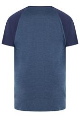 KAM Big & Tall Navy Blue Raglan Graphic Print T-Shirt | BadRhino 2