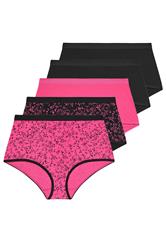 YOURSET 5 PACK Plus Size Pink Celestial Print Full Briefs | Yours Clothing 3