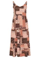 YOURS Curve Orange Terracotta Tiered Maxi Dress