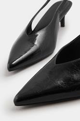 LTS Black Pointed Slingback Kitten Heel | Long Tall Sally 5