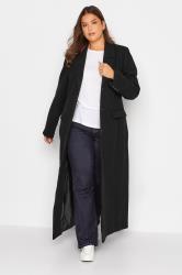 LTS Tall Black Long Formal Maxi Coat | Long Tall Sally 1