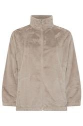 YOURS Curve Natural Brown Faux Fur Fleece Jacket