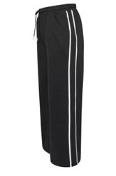 YOURS Curve Black Wide Leg Side Stripe Joggers