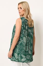 YOURS Plus Size Green Leaf Cami Vest Top | Yours Clothing 2