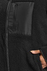 YOURS Plus Size Black Pocket Fleece Jacket | Yours Clothing 4