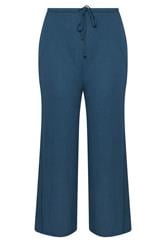 YOURS Curve Blue Textured Trousers
