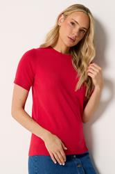 LTS Tall Women's Red Short Sleeve Knit Jumper | Long Tall Sally 1