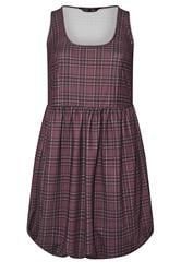 LIMITED COLLECTION Plus Size Burgundy Red Check Puffball Mini Dress | Yours Clothing 6