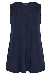 EVANS Plus Size Navy Blue Vest Top | Evans 5