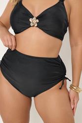 YOURS Plus Size Navy Blue Super High Waisted Tummy Control Bikini Briefs | Yours Clothing 1