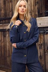 LTS Tall Blue Cotton Indigo Denim Shacket | Long Tall Sally 5