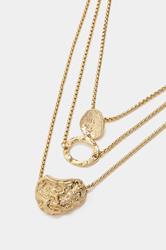 Gold Tone Layered Pendant Necklace | Yours Clothing 2