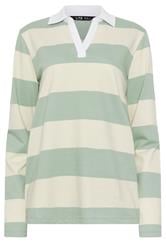 LTS Tall Mint Green & Cream Stripe Cotton Rugby Sweatshirt