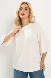 YOURS Plus Size Ivory White Knitted Jumper | Yours Clothing 1