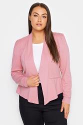 Piping Praise Blush Collarless Jacket | Evans