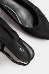 LTS Black Faux Suede Slingback Point Heels In Standard Fit | Long Tall Sally 5